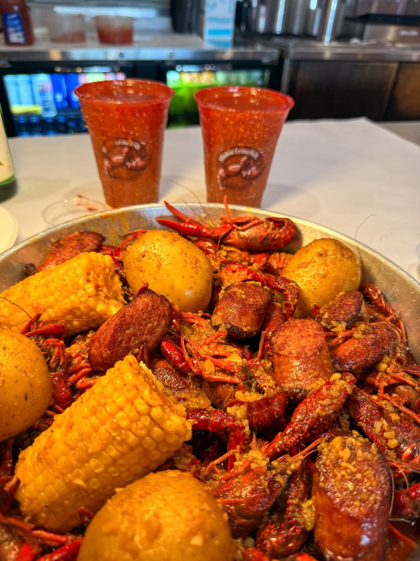 Crawfish boil with Stinkin Crawfish cups