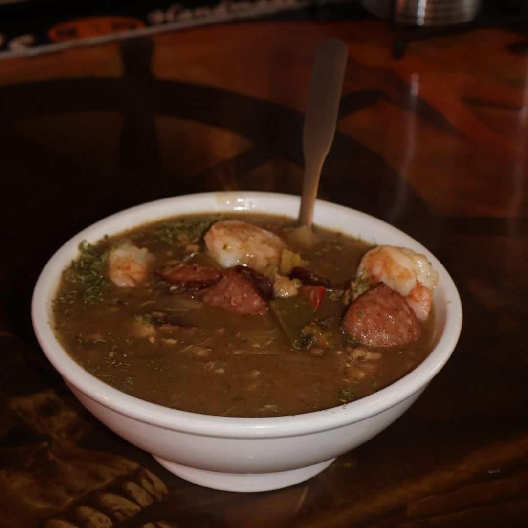 Gumbo bowl close up